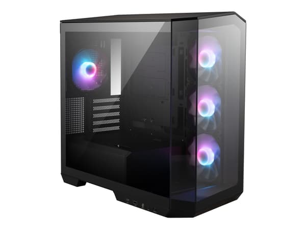 MSI MAG PANO M100R PZ - microATX-torn - genomskinlig sidopanel (härdat glas) - ingen strömförsörjning (ATX) - USB/ljud