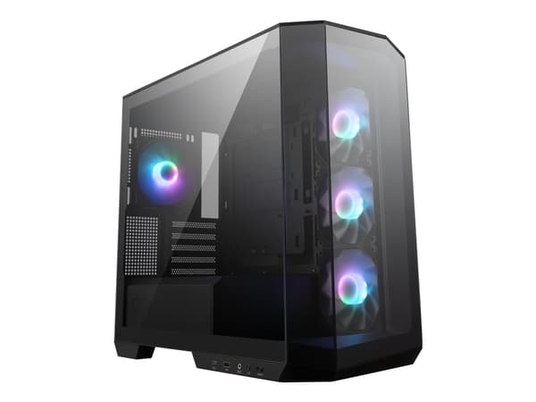 MSI MAG PANO M100R PZ - microATX-torn - genomskinlig sidopanel (härdat glas) - ingen strömförsörjning (ATX) - USB/ljud