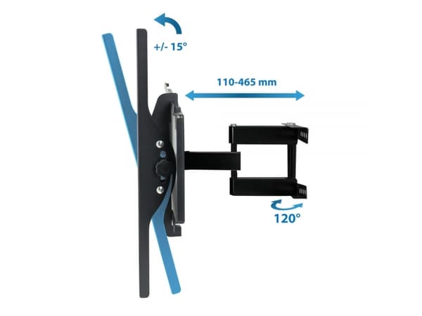 Esperanza TITAN, 75 x 75 mm, 400 x 400 mm, -15 - 15°, 120°, Metall, Svart