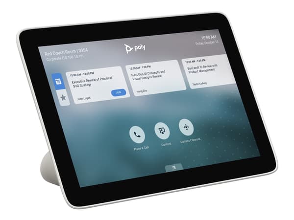 Poly TC8 - Berøringskontroller - Zoom Certified, Certified for Microsoft Teams - hvit