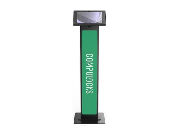 Compulocks Surface Pro 8-10 Apex Enclosure Brandable Floor Stand Black - Jalusta - tabletille - brandable - lukittava - metallirunko - musta - näytön