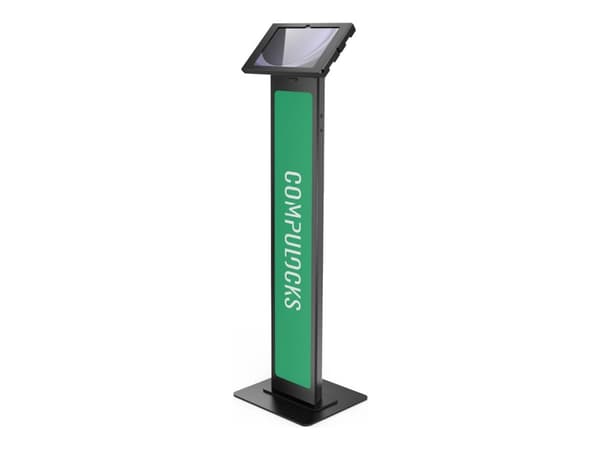 Compulocks Surface Pro 8-11 Apex Enclosure Brandable Floor Stand - Stativ - for nettbrett - merkevaremulighet - låsbar - metallramme - svart - skjerm