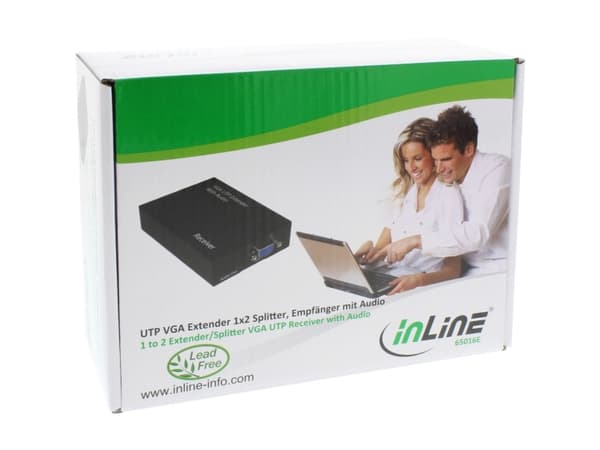 InLine 65016E, 1920 x 1200 piksler, AV-mottaker, 300 m, svart