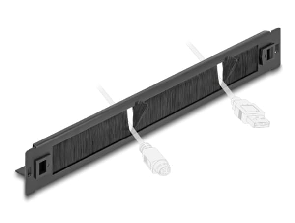 DeLOCK 48,26 cm 19 tommers børstestang med kabelholder verktøyfri 1U