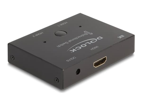 Delock - Video/lyd splitter/bryter - 2-1, bidirectional, 8K 60 Hz x HDMI - stasjonær