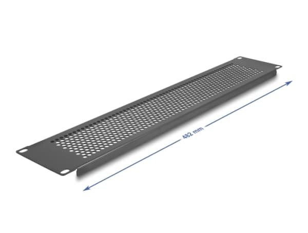 Delock - Fiberoptisk täckpanel - med runda hål - kan monteras i skåp - svart - 2U - 19"
