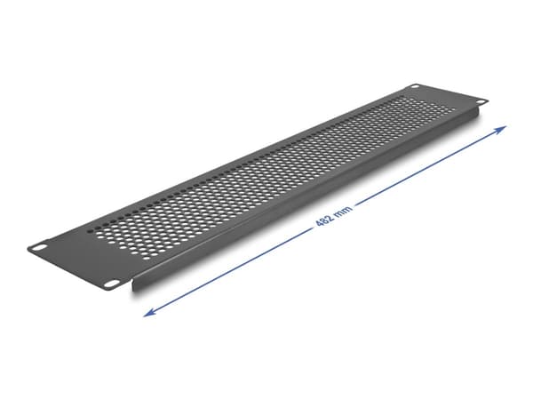 Delock - Fiberoptisk täckpanel - med runda hål - kan monteras i skåp - svart - 2U - 19"