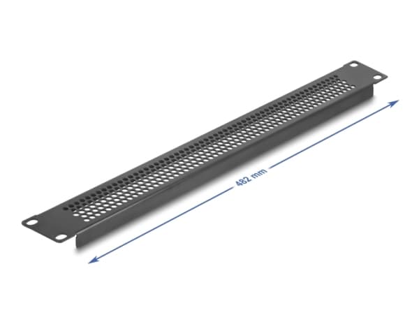 Delock - Fiberoptisk täckpanel - med runda hål - kan monteras i skåp - svart - 1U - 19"