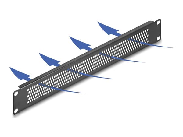 Delock - Fiberoptisk täckpanel - med runda hål - kan monteras i skåp - svart - 1U - 19"
