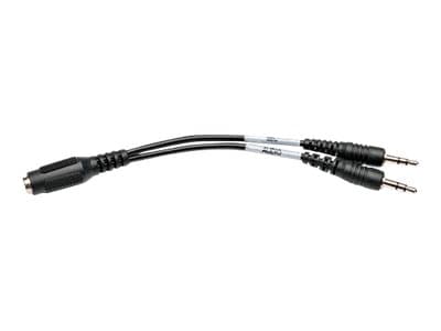 Eaton Tripp Lite Series 3.5 mm 4-Position to 3.5 mm 3-Position Audio Headset Splitter Adapter Cable (F/2xM), 6 in. (15.2 cm) - Hörlursdelare - mini-p