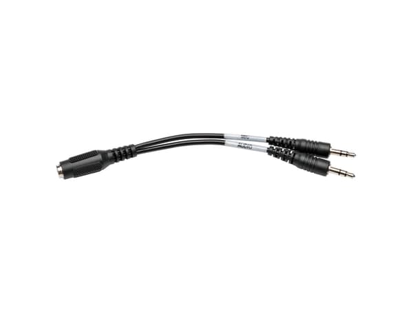 Eaton Tripp Lite Series 3.5 mm 4-Position to 3.5 mm 3-Position Audio Headset Splitter Adapter Cable (F/2xM), 6 in. (15.2 cm) - Hörlursdelare - mini-p
