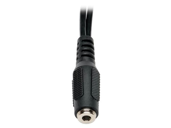 Eaton Tripp Lite Series 3.5 mm 4-Position to 3.5 mm 3-Position Audio Headset Splitter Adapter Cable (F/2xM), 6 in. (15.2 cm) - Hörlursdelare - mini-p