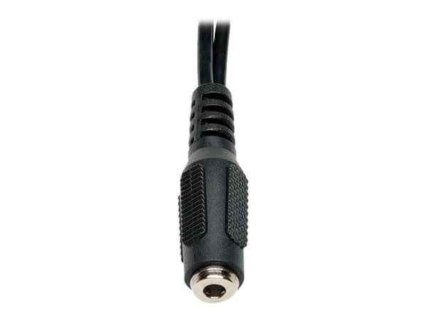 Eaton Tripp Lite Series 3.5 mm 4-Position to 3.5 mm 3-Position Audio Headset Splitter Adapter Cable (F/2xM), 6 in. (15.2 cm) - Hörlursdelare - mini-p