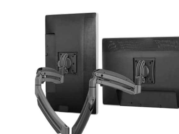 Chief Kontour K1D Dynamic - Monteringssats (bordsfäste, fäste med genomföring, 2 vridbara armar, bultgenomslagen montering) - för 2 LCD-bildskärmar -