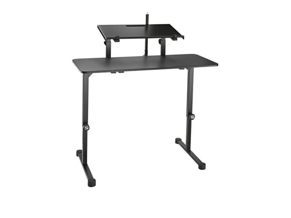 KOENIG & MEYER 18803-000-55 - Bordplate for tastaturstativ "Omega" (mål 1100 x 450 x 15,5 mm | oppbevaringsområde 450 x 1100 mm) - i sort (18803-000-