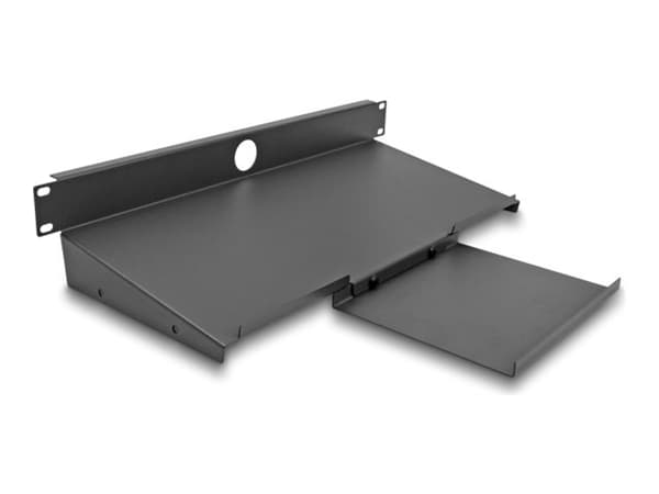 Delock - Racktastatur/musehylle - mørk grå - 1U - 19"