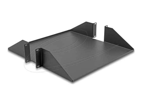 Delock - Rack-hylle - double-sided, 500mm depth - mørk grå - 2U - 19"