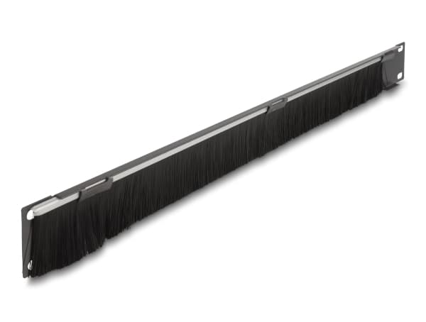 Delock - Rackbørstestripe - open at the bottom - mørk grå - 1U - 19"