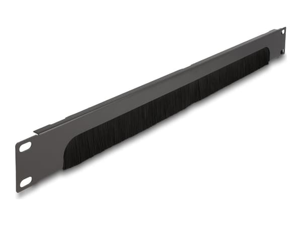 Delock - Rackbørstestripe - open at the bottom - mørk grå - 1U - 19"