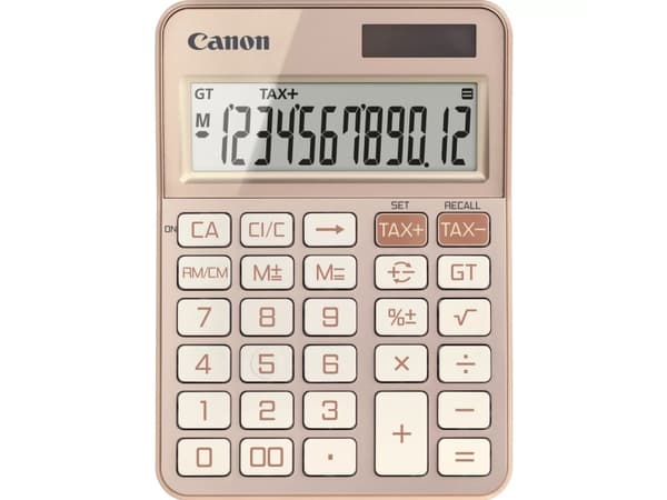 Canon KS-125KB - Skrivebordskalkulator - 12 sifre - solpanel, batteri - rosagull