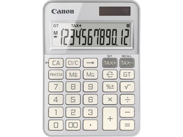 Canon KS-125KB - Skrivebordskalkulator - 12 sifre - solpanel, batteri - sølv