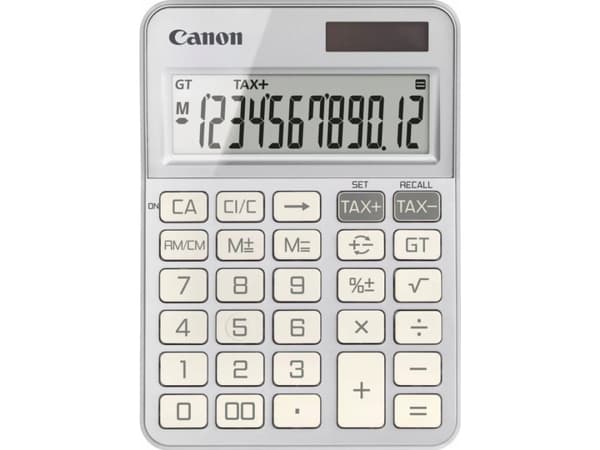 Canon KS-125KB - Skrivebordskalkulator - 12 sifre - solpanel, batteri - sølv