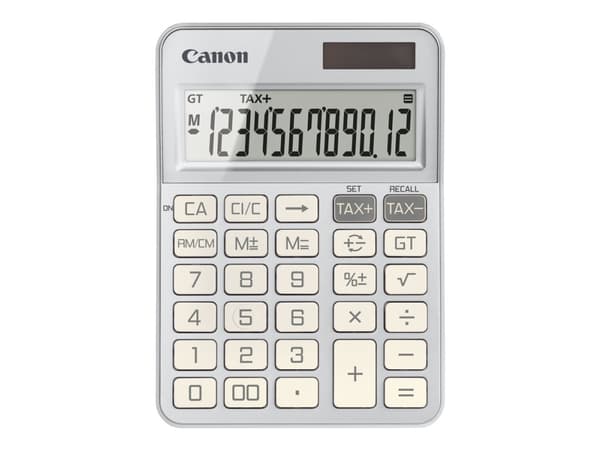 Canon KS-125KB - Skrivbordskalkylator - 12 siffror - solcellspanel, batteri - silver Silver