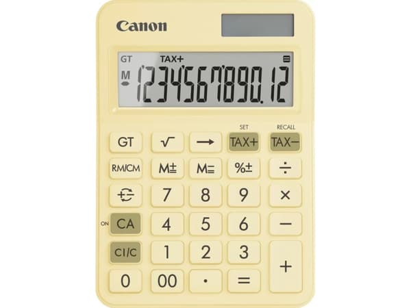 Canon LS-125KB - Skrivbordskalkylator - 12 siffror - solcellspanel, batteri - gul