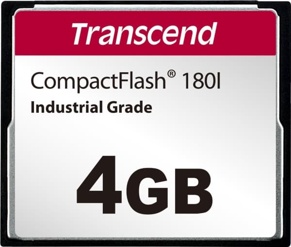 Transcend CF180I, 4 GB, CompactFlash, MLC, 85 MB/s, 75 MB/s, Sort