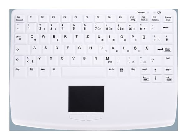 Active Key AK-4450-GFUVS - Tangentbord - helt förseglad, IP68 med stängt batterifack - med pekplatta - trådlös - 2.4 GHz - AZERTY - fransk - vit