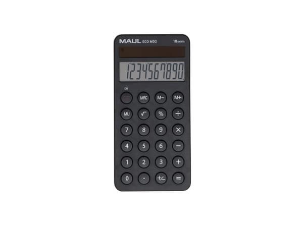 MAUL ECO MD2, Pocket, Basic, 10 digits, 1 lines, Solar, Black musta