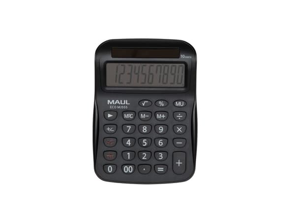 MAUL ECO MJ555, Skrivbord, Grundläggande, 10 siffror, 1 linjer, Solar, Svart