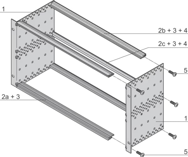 Schroff 24564-432, Understativ, Gjuten aluminium, Gjuten aluminium, 7,5 kg, 6U, IEC 60297-3-100, -101, IEEE 1101.1
