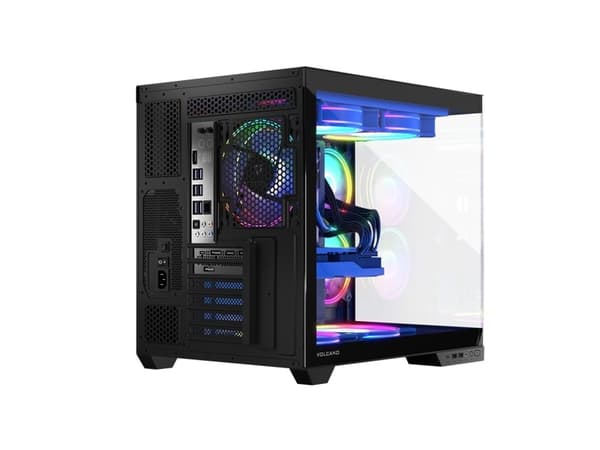 Modecom Volcano Panorama Apex ARGB 3F juoda, Midi Tower, PC, Grå, ATX, micro ATX, Micro-ITX