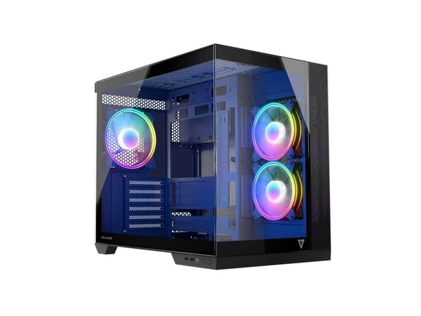 Modecom Volcano Panorama Apex ARGB 3F juoda, Midi Tower, PC, Grå, ATX, micro ATX, Micro-ITX Grå