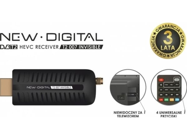 Tuner TV New Digital T2 007 Invisible DVB-T2