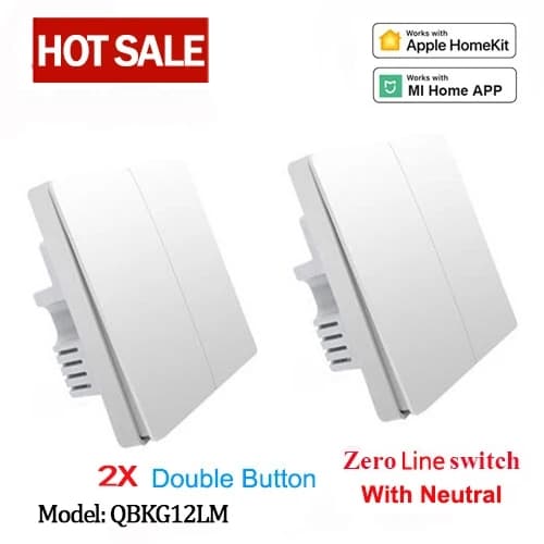 Smart väggströmbrytare, ZigBee-ljusfjärrkontroll, ingen neutral ledning krävs., D1 Ingen Neutral 2KX2