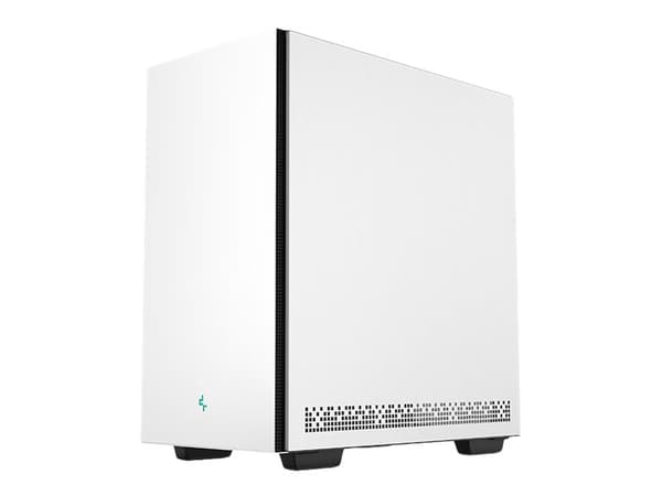 DeepCool CH510 WH - Mid tower - utökad ATX - genomskinlig sidopanel (härdat glas) - ingen strömförsörjning (ATX / PS/2) - vit - USB/ljud