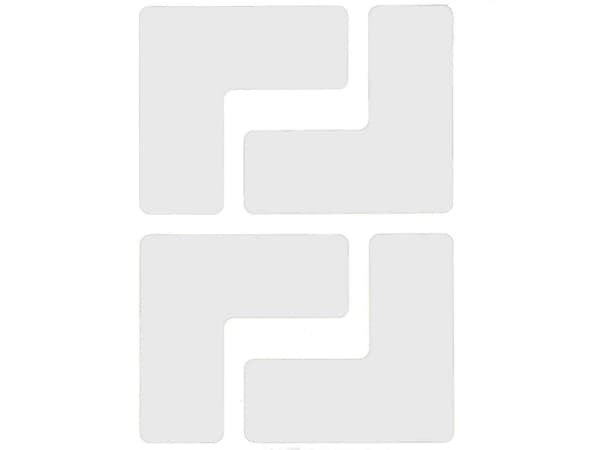 Brady, B-514, ToughStripe, gulvmerking L-form, polyester, hvit, 50,8 x 127 mm (1 PU = 20 stykker) (104435)