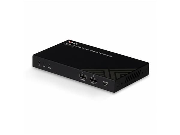 Lindy 150m Cat.6 HDMI 4K60, IR, RS-232 & Audio HDBaseT KVM Extender, Receiver, Receiver, Wired, 150 m, Cat6, 3840 x 2160 pixels, 60 Hz