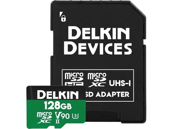 Minnekort Delkin Micro SD Power 2000x UHS-II (V90) R300/W250 128GB