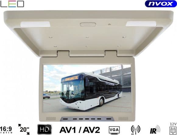 Nvox kattoon asennettava näyttö lcd 20 tuuman led ir fm vga