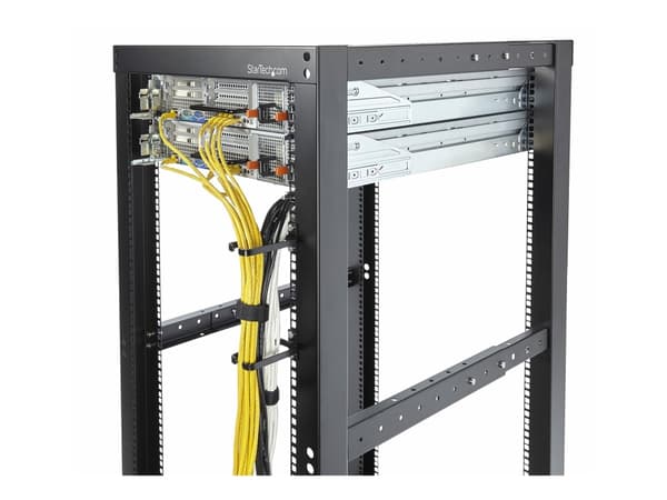 StarTech.com 5-Pack 1U Vertical Cable Management D-Ring Hooks, Cable Manager For 19" Server Racks/Cabinets, Network Rack Wire Organizers, Cable Guide