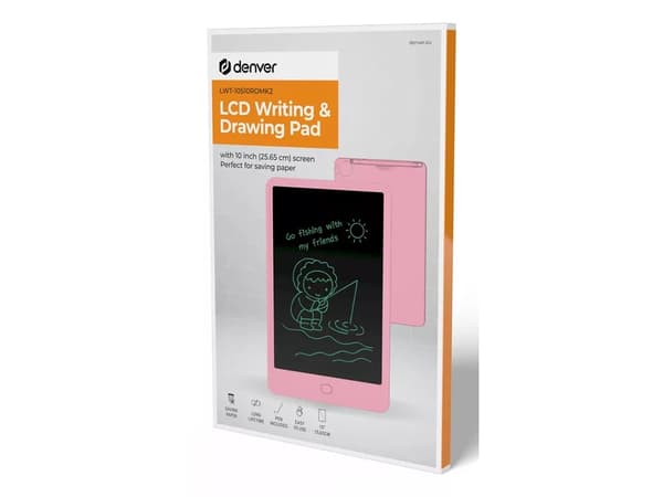 Denver LWT-10510ROMK2, Kabel & Trådlös, Penna, 26,7 cm (10.5"), LCD, Rosa, Inbyggt batteri