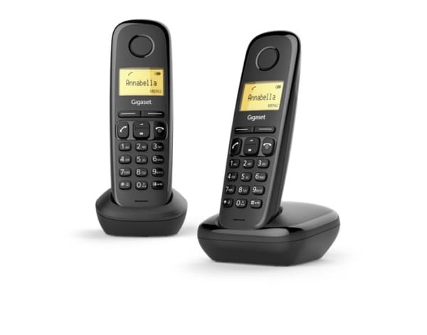 Gigaset A170 Duo, Analog telefon/DECTtelefon, Trådlös telefonlur, 50 poster, Namn och
