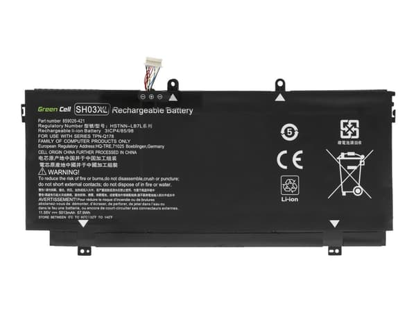 Green Cell - Batteri til bærbar PC (tilsvarer: HP SH03XL) - litiumpolymer - 3-cellers - 4200 mAh - svart - for HP Spectre x360 Laptop