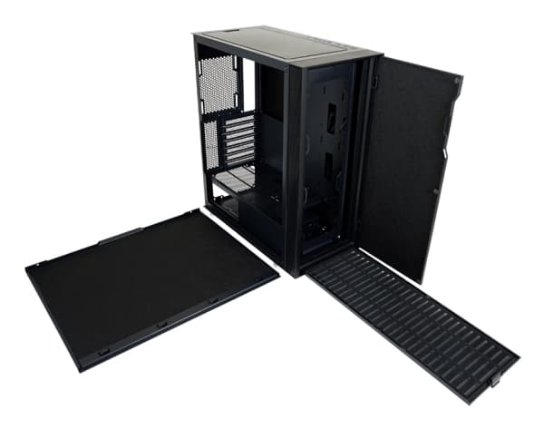 LC Power - SFF - genomskinlig sidopanel (härdat glas) - svart - USB/ljud