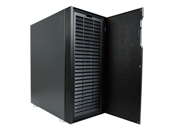 LC Power - SFF - genomskinlig sidopanel (härdat glas) - svart - USB/ljud