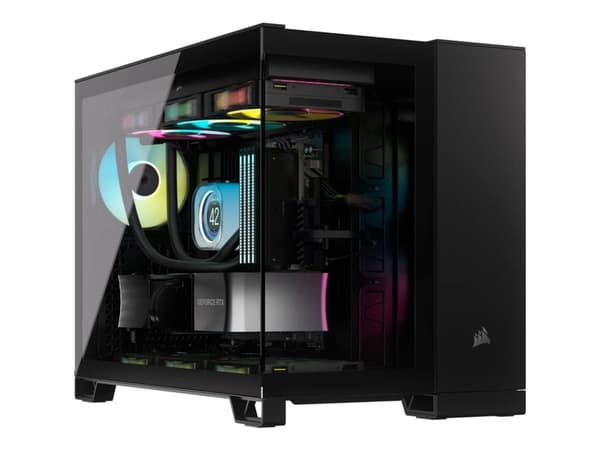 CORSAIR iCUE LINK 2500X RGB - Mid tower - micro ATX - genomskinlig sidopanel (härdat glas) - ingen strömförsörjning (ATX) - svart - USB/ljud