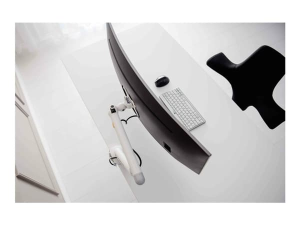 Bakker Elkhuizen Flexible Single - Monteringssett - justerbar arm med mekanisk fjær - for Skjerm - aluminium, stål, ABS-plast, termoplastgummi (TPR), Hvit